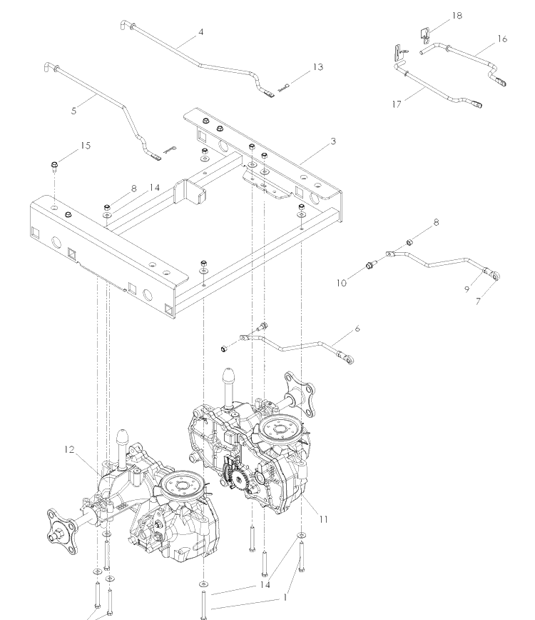 Hydraulic Pump-Motor Diagram and Parts List for Z4824 (968999512)(2007-04) Husqvarna Lawn Mower