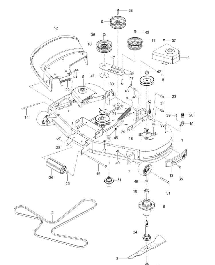 Mower Deck / Cutting Deck Diagram and Parts List for Z248F  Husqvarna Lawn Mower