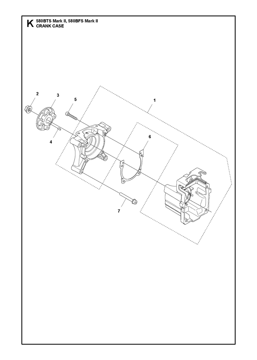 Crankcase Diagram and Parts List for 580BTSMARKII  Husqvarna Leaf Blower / Vacuum