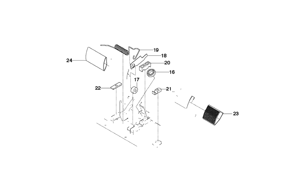 Pedals 2 Diagram and Parts List for R16 (965161601)(2010-07) Husqvarna Lawn Tractor