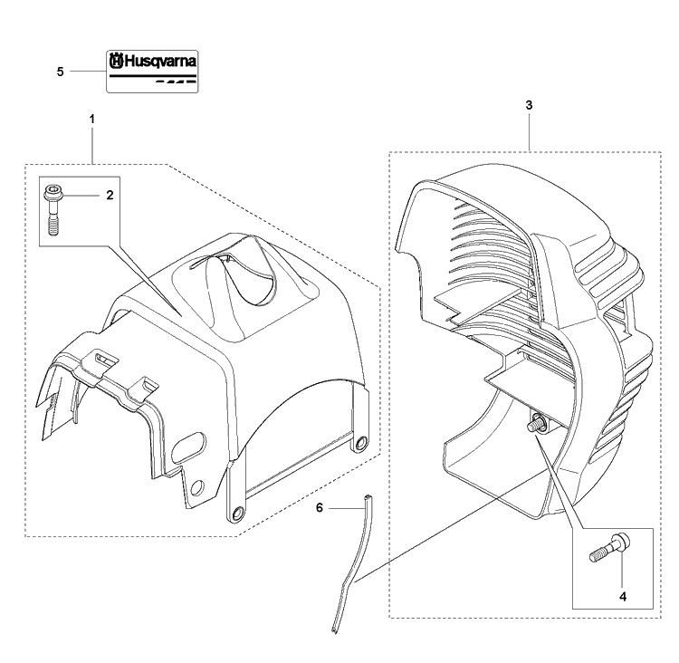 Cylinder Cover Diagram and Parts List for 241R 20144900001-Current Husqvarna Brush Cutter