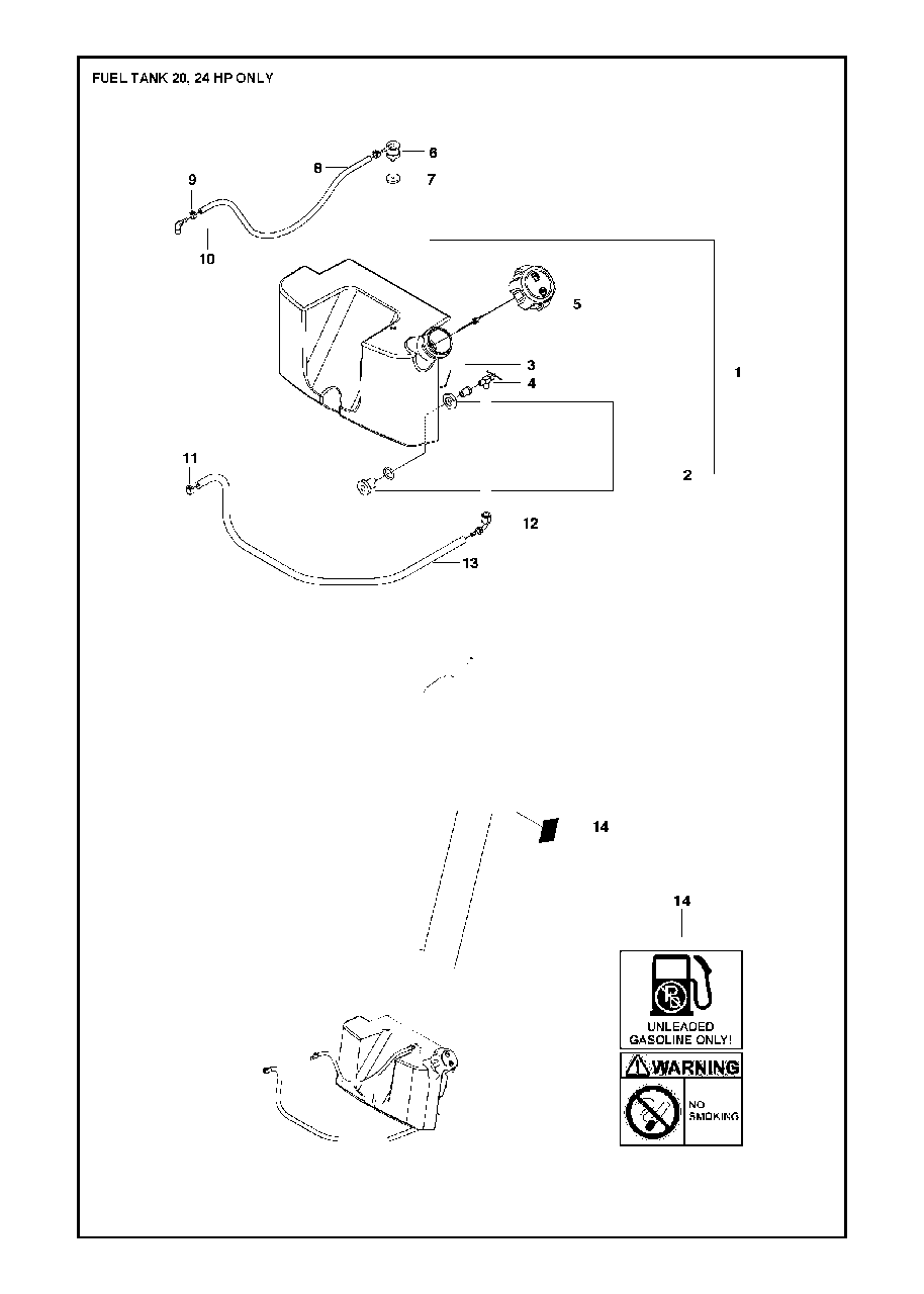 Fuel Tank Diagram and Parts List for FS520 (FS 524)(2011-02) Husqvarna Circular Saw