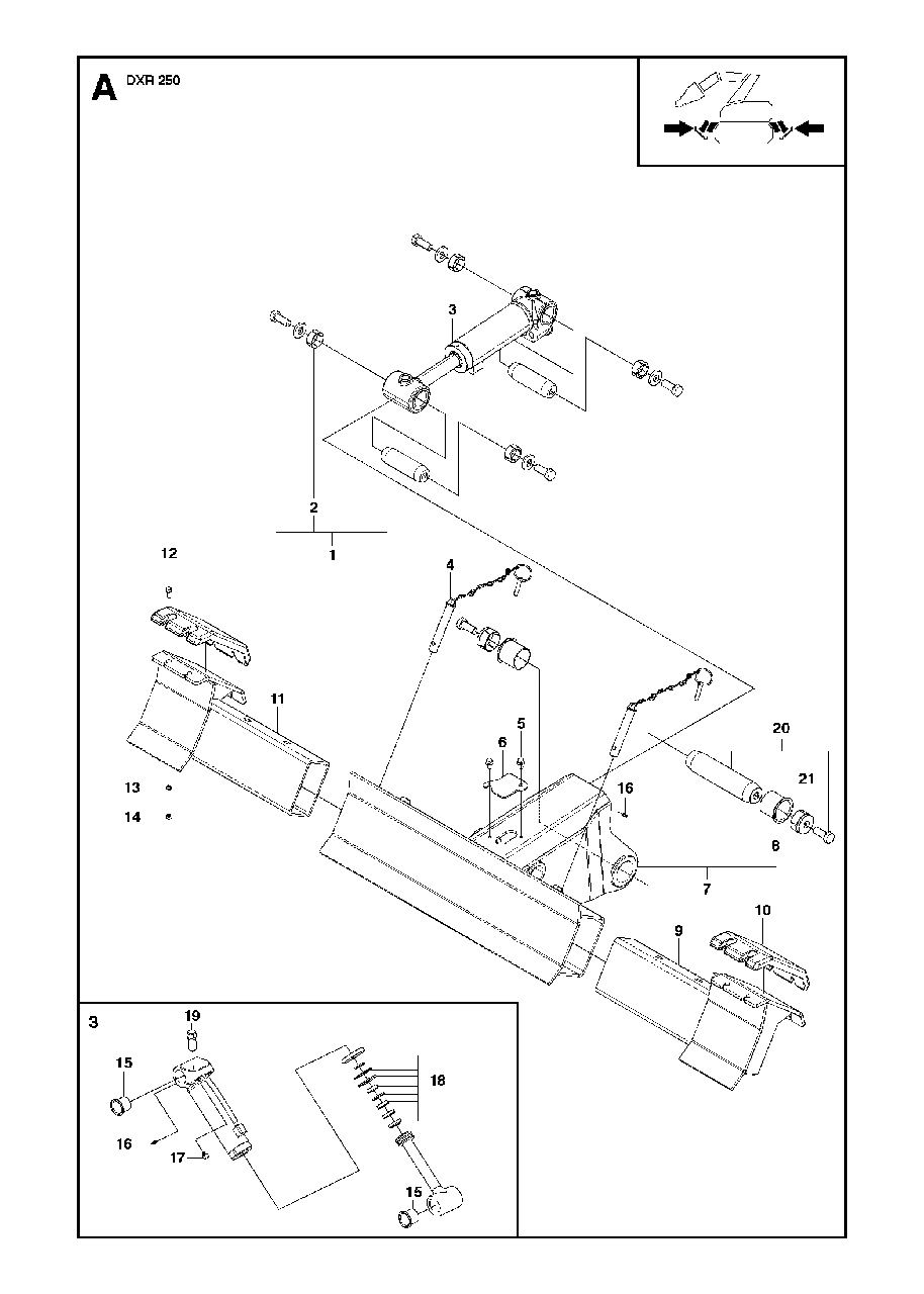 Snow / Dozerblade Diagram and Parts List for DXR250 (11)(2010-09) Husqvarna Demolition Hammer