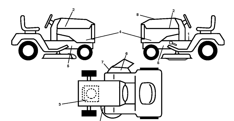 Decals Diagram and Parts List for TC130 (96051018700)(2019-04) Husqvarna Lawn Tractor