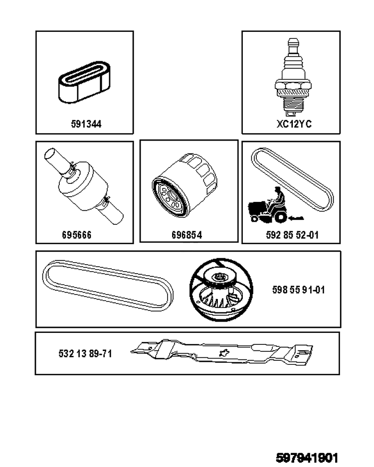Accessories Diagram and Parts List for TS142T (96041043200)(2019-06) Husqvarna Lawn Tractor