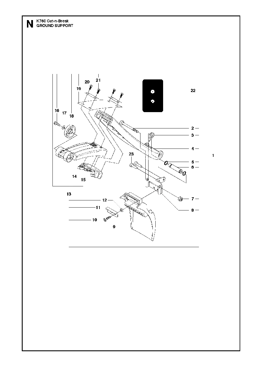 Support Legs Diagram and Parts List for K760CUT-N-BREAK 2013-06 Husqvarna Circular Saw
