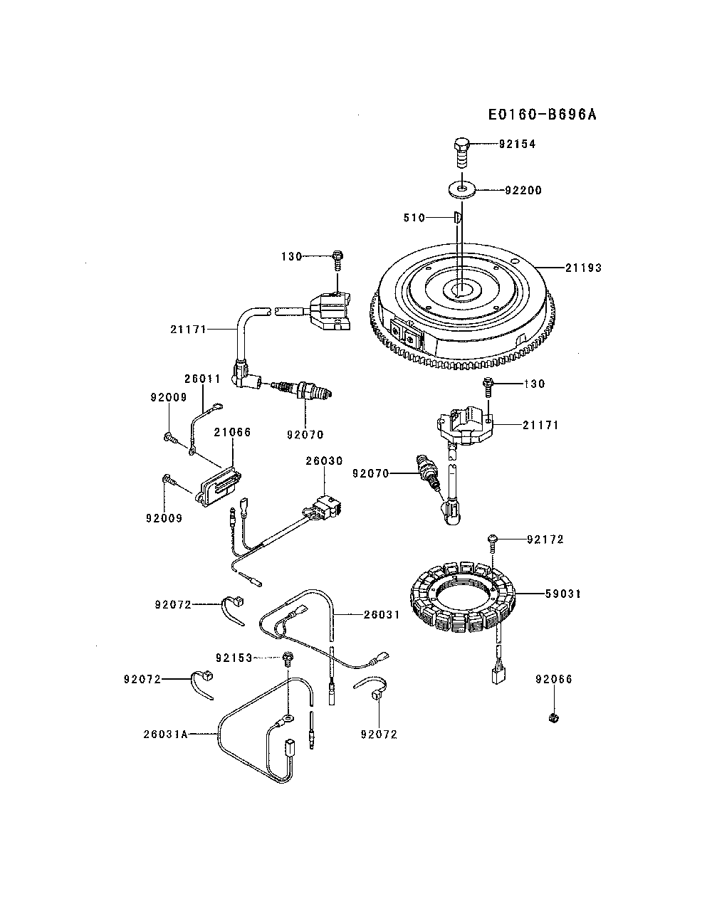 Electric equipment Diagram and Parts List for YTH18K46-96043021800  Husqvarna Lawn Tractor
