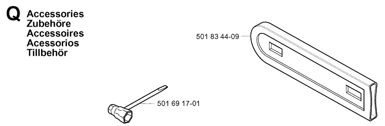 Accessories Diagram and Parts List for 335XPT 20011800001-Current Husqvarna Chainsaw