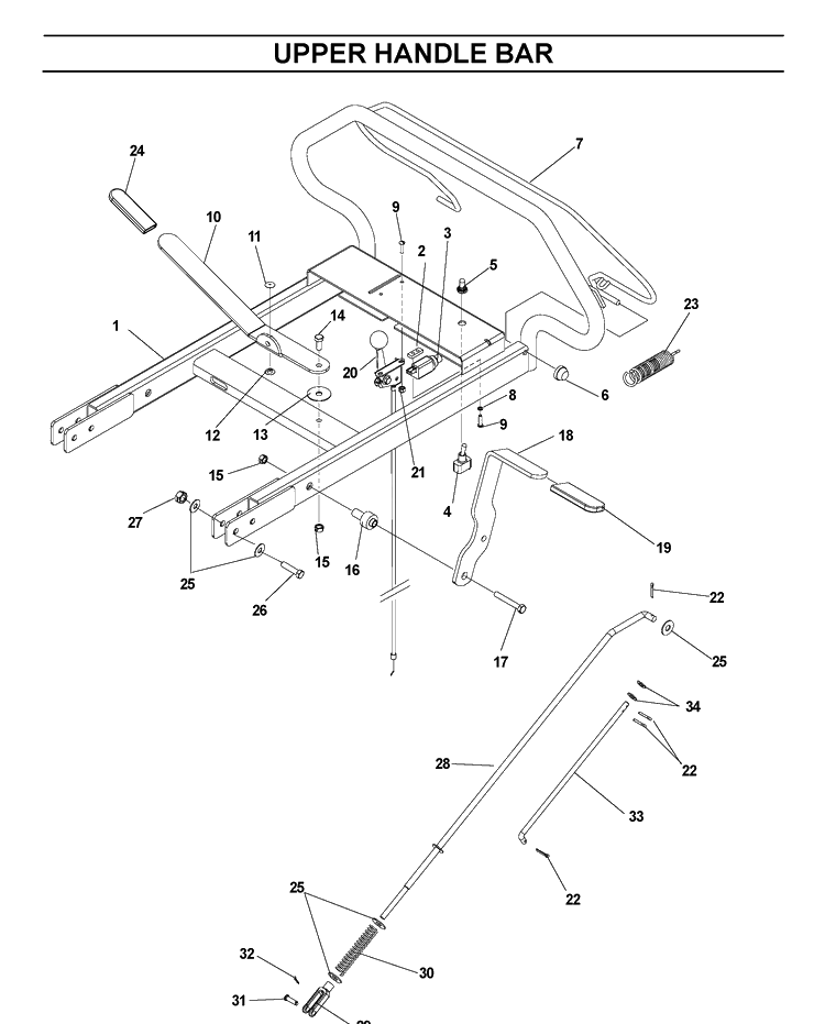 Handle And Controls Diagram and Parts List for SG13 (968999239)(2005-02) Husqvarna Lawn Tractor Accessories