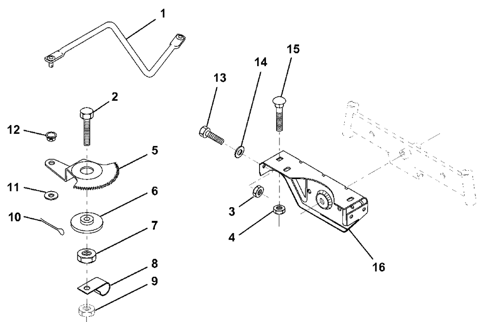 Sector Gear / Axle Support Diagram and Parts List for LR121 (954140001-A)(1996-08) Husqvarna Lawn Tractor