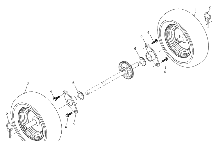 Wheels Diagram and Parts List for ST524 (HL524STA)(954633552)(2003-08) Husqvarna Snow Blower