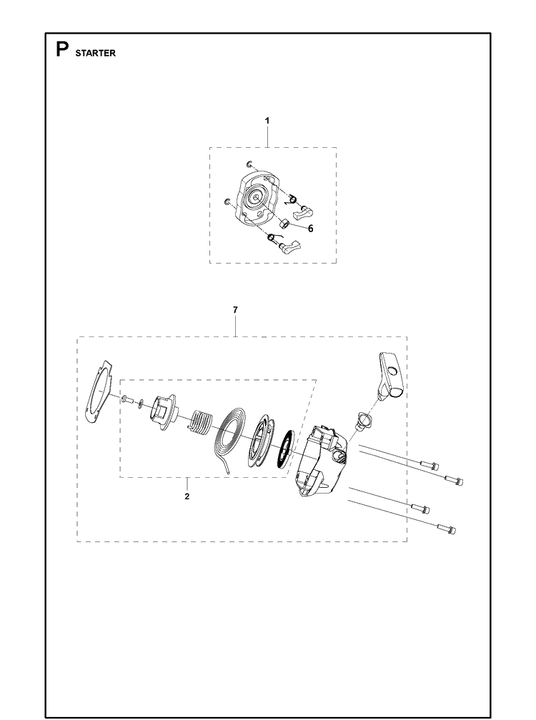 Starter Diagram and Parts List for 331R  Husqvarna Edger