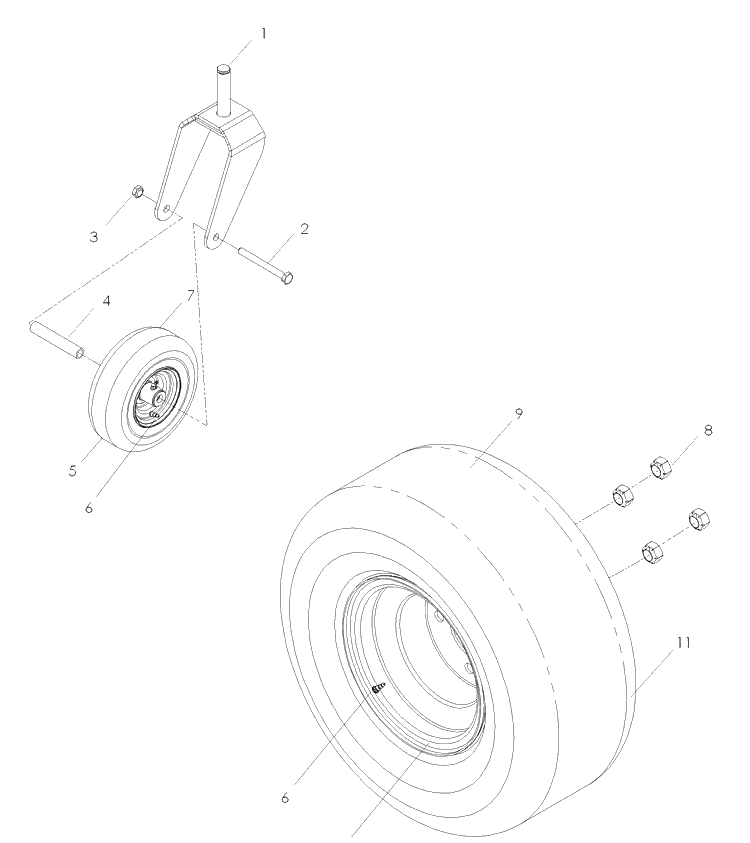 Wheels And Tires Diagram and Parts List for Z4824 (968999512)(2007-04) Husqvarna Lawn Mower