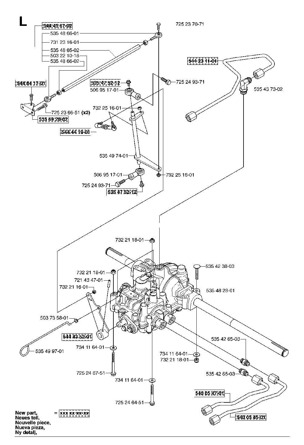 Transmission Diagram and Parts List for RIDERPRO18AWD (965095001)(2007-03) Husqvarna Lawn Tractor