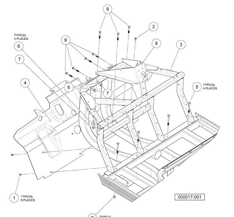 Front Body Components Diagram and Parts List for HUV4420G 2006-11 Husqvarna Lawn Tractor