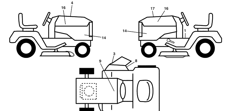 Decals Diagram and Parts List for LGT2554 (96043006100)(2009-04) Husqvarna Lawn Mower