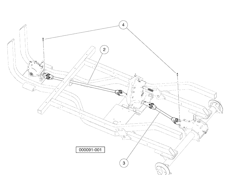Prop Shafts Diagram and Parts List for HUV4420G 2006-11 Husqvarna Lawn Tractor