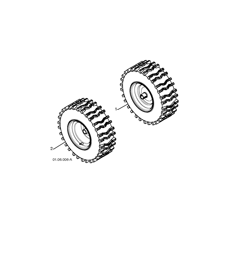 Wheels And Tires Diagram and Parts List for ST268EP 2009-08 Husqvarna Snow Blower