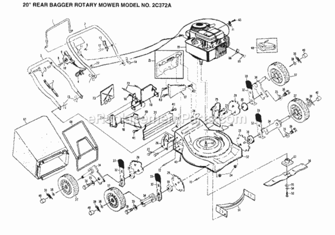 Page A Diagram and Parts List for 2C372A 1999 And Before Husqvarna Lawn Mower