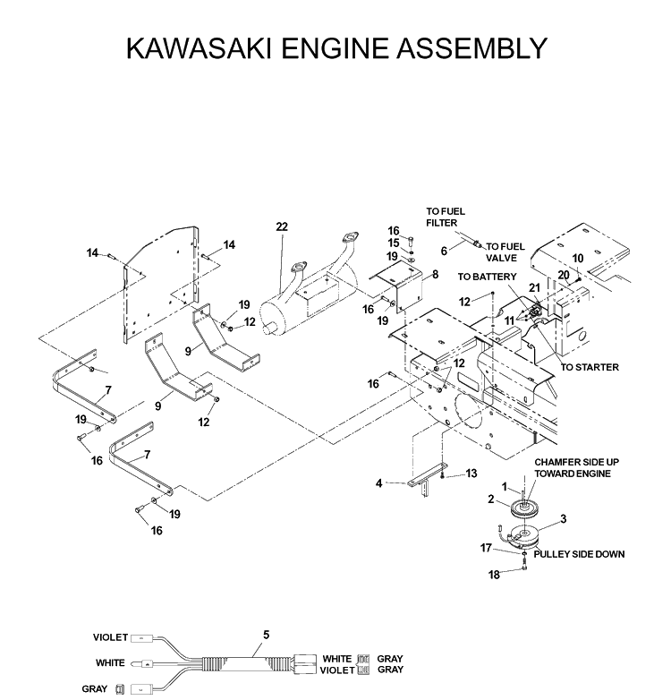 Engine Diagram and Parts List for IZE4821 (033600000 and Up)(2004-01) Husqvarna Lawn Mower