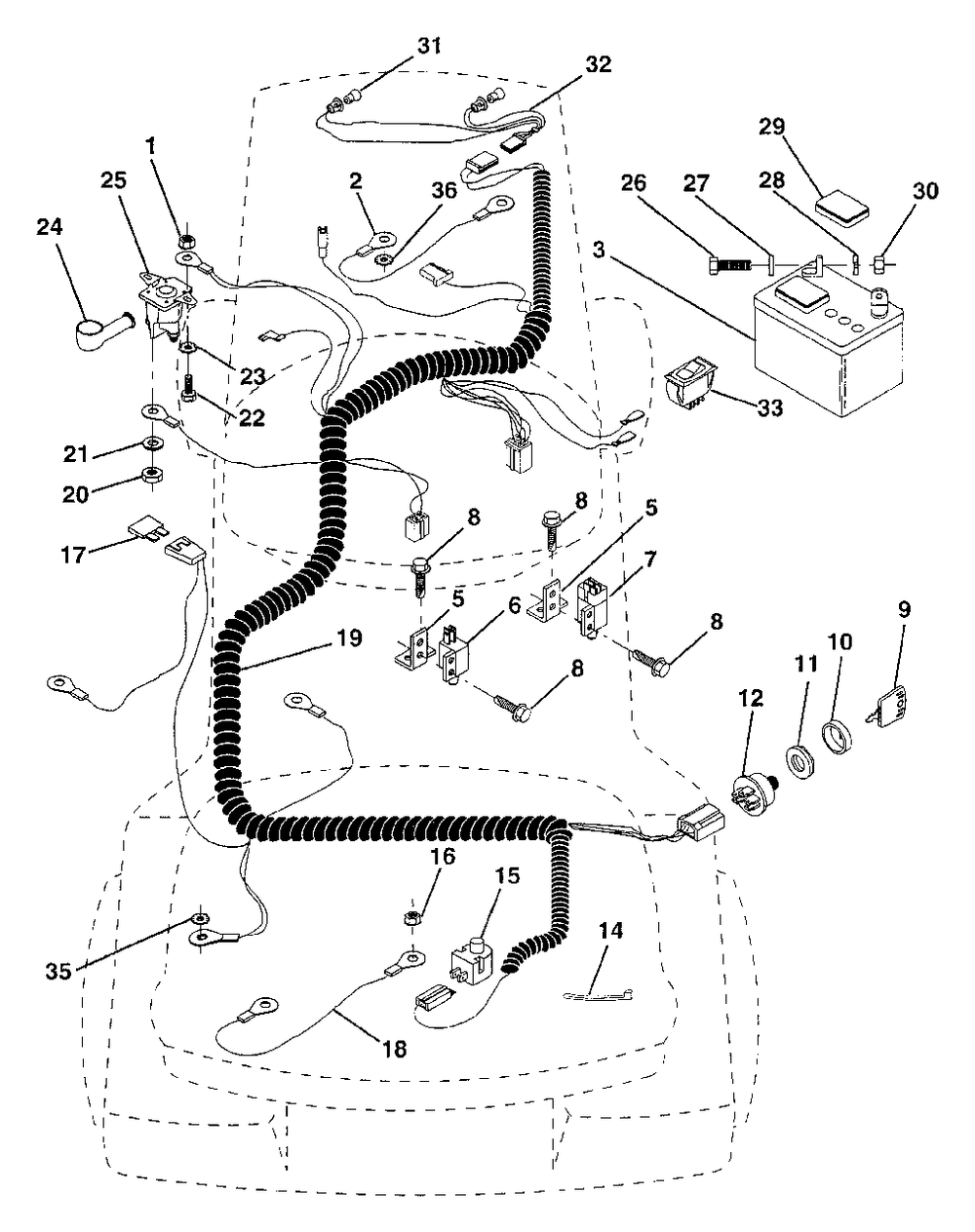 Electrical Diagram and Parts List for LR12 (954000752-A)(1994-05) Husqvarna Lawn Tractor