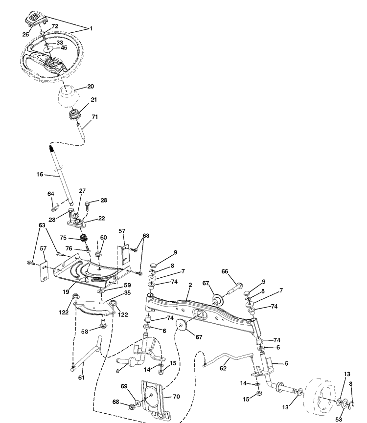 Steering 2 Diagram and Parts List for TS138 (96041042900)(2019-04) Husqvarna Lawn Tractor