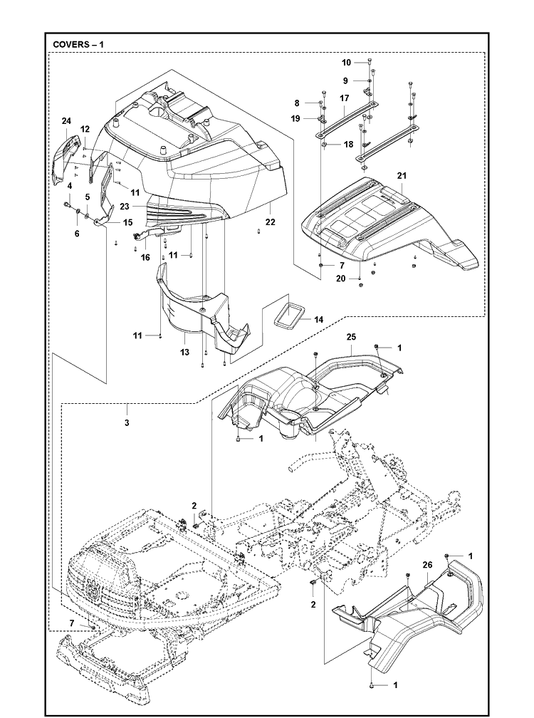 Cover 4 Diagram and Parts List for R418TSX AWD Husqvarna Lawn Mower