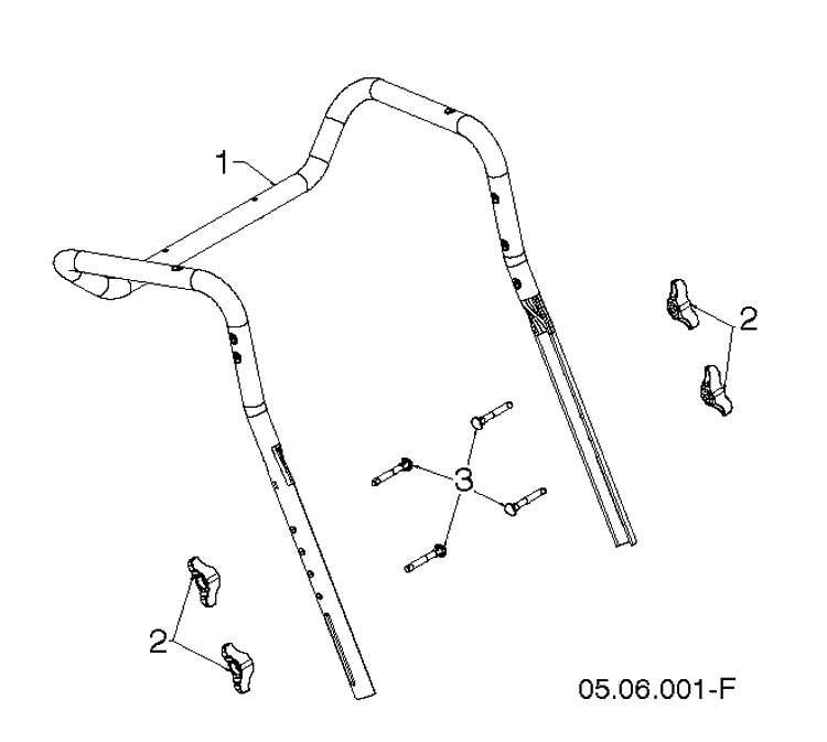 Handle 2 Diagram and Parts List for ST224P (96193012201)(2016-04) Husqvarna Snow Blower