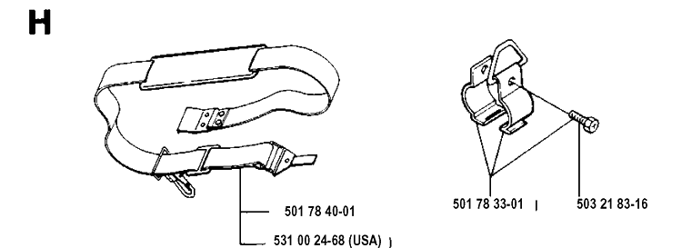 Harness Diagram and Parts List for 125E  Husqvarna Edger