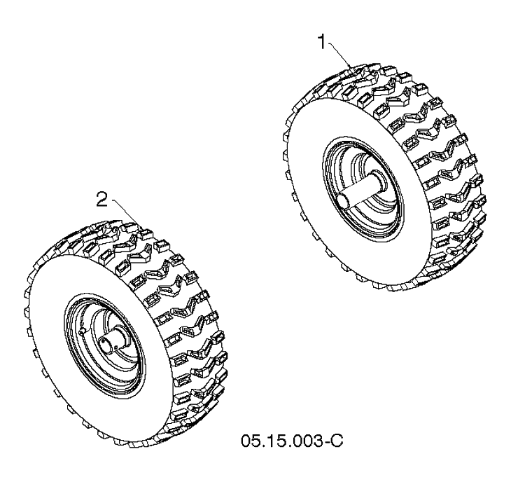 Wheels And Tires Diagram and Parts List for ST327 (96193012401)(2019-03) Husqvarna Snow Blower