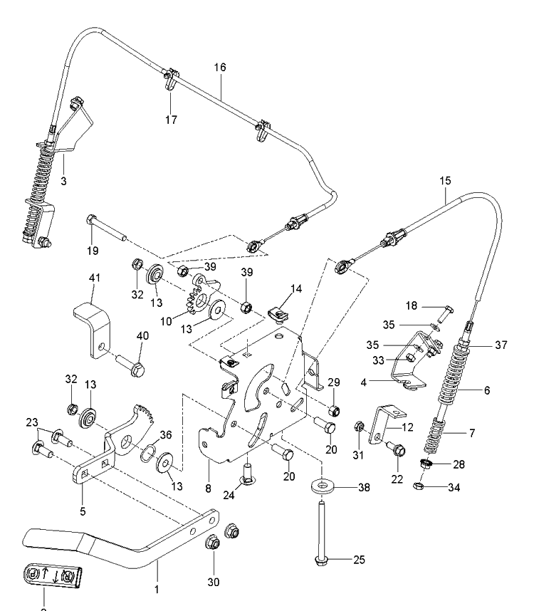 Parking Brake Diagram and Parts List for MZ48 (97045570100)(2020-01) Husqvarna Lawn Mower