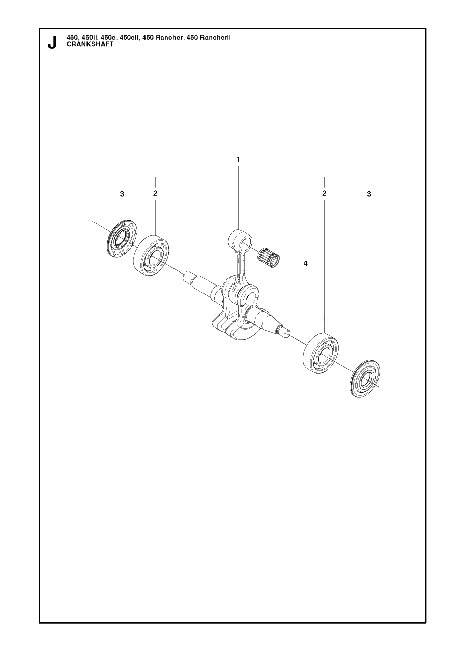 Crankshaft Diagram and Parts List for 450RANCHER  Husqvarna Chainsaw