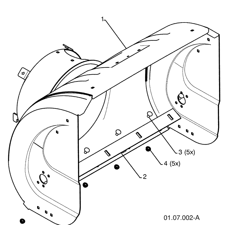 Auger Housing / Impeller Assembly 5 Diagram and Parts List for 1827SB (961930047)(2009-07) Husqvarna Snow Blower