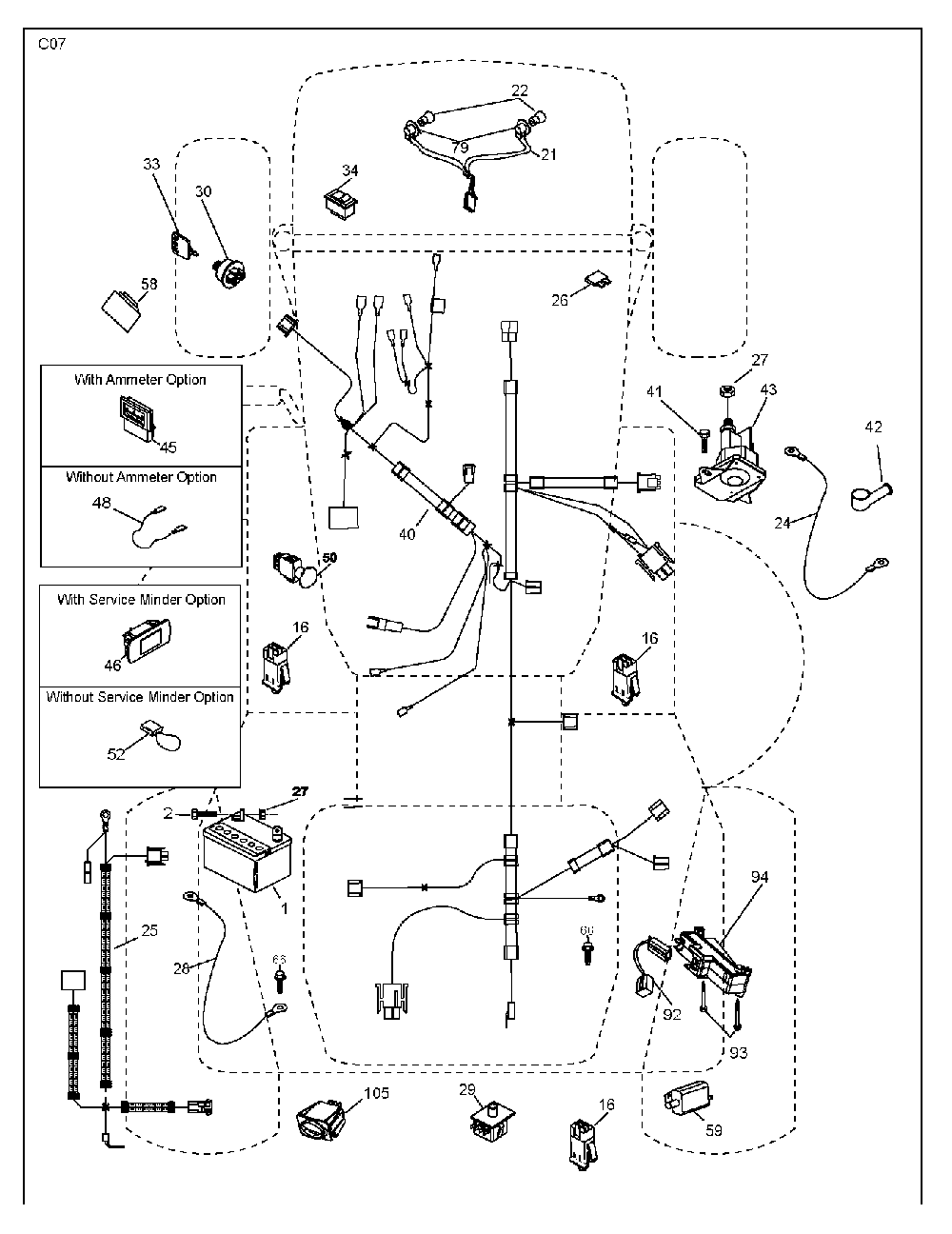 Electrical Diagram and Parts List for CTH150 (TWIN, 96061026100)(2010-01) Husqvarna Lawn Tractor