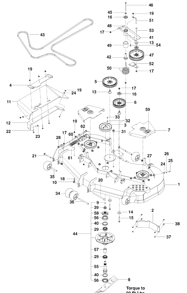 Product Complete Diagram and Parts List for PZ60 (966555302)(2010-02) Husqvarna Lawn Mower