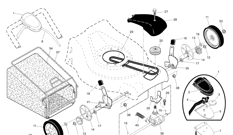 Drive Diagram and Parts List for 7021374082 2010-01 Husqvarna Lawn Mower