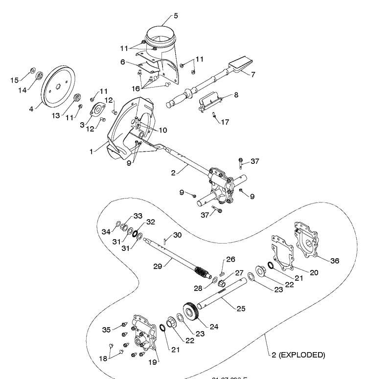 Auger Housing And Impeller 3 Diagram and Parts List for ST268EP (96191003806)(2012-09) Husqvarna Snow Blower