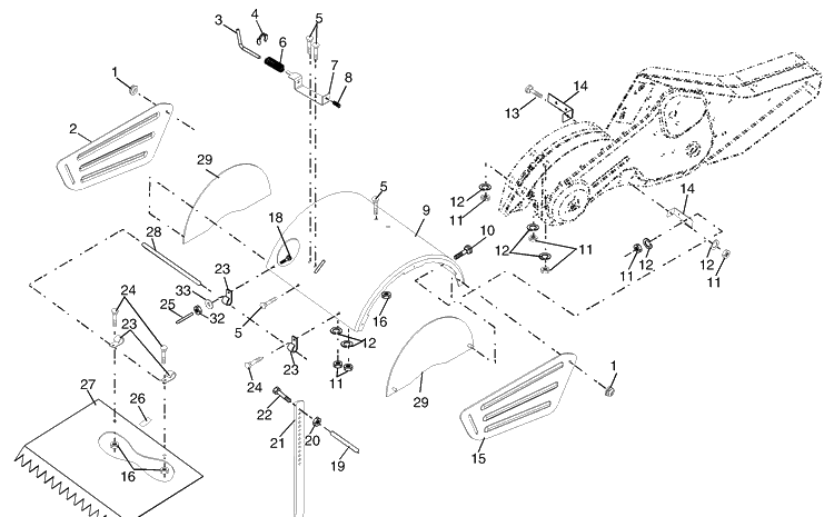 Tine Shield Diagram and Parts List for 650BRTTA (954329325)(2003-12) Husqvarna Tiller