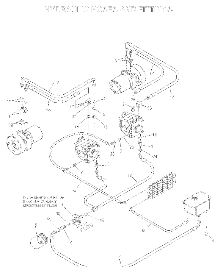 Tube Diagram and Parts List for BZE7234D (033600000 & HIGHER)(2004-01) Husqvarna Lawn Tractor