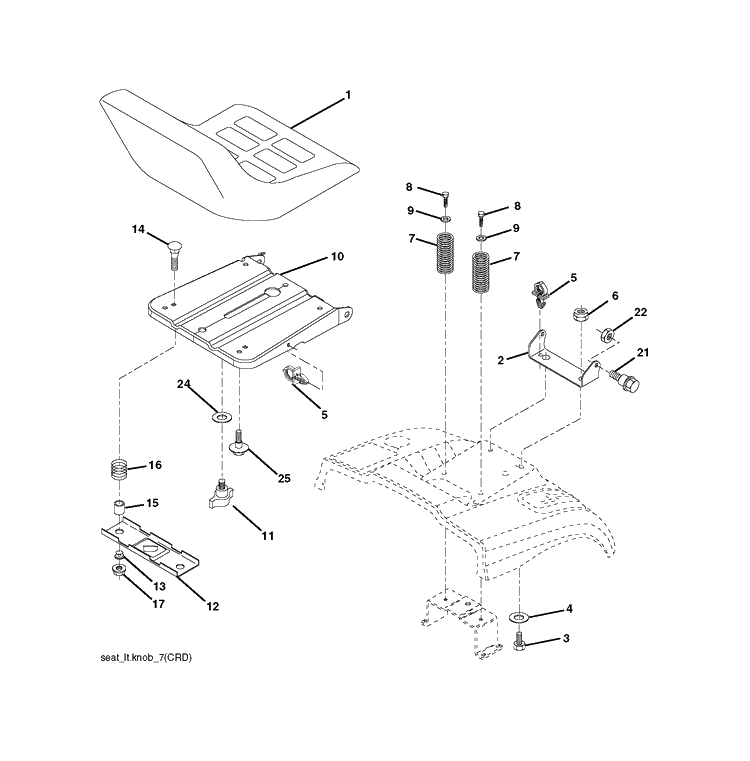 Seat Diagram and Parts List for CTH150 (96061018100)(2007-04) Husqvarna Lawn Tractor