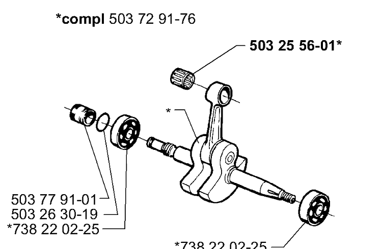 Crankshaft Diagram and Parts List for 365EPA 1999-11 Husqvarna Chainsaw
