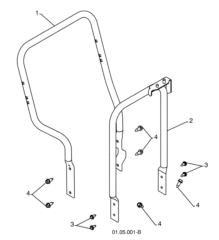 Handles / Handle Support 1 Diagram and Parts List for 924SB (96193003500)(2008-10) Husqvarna Snow Blower