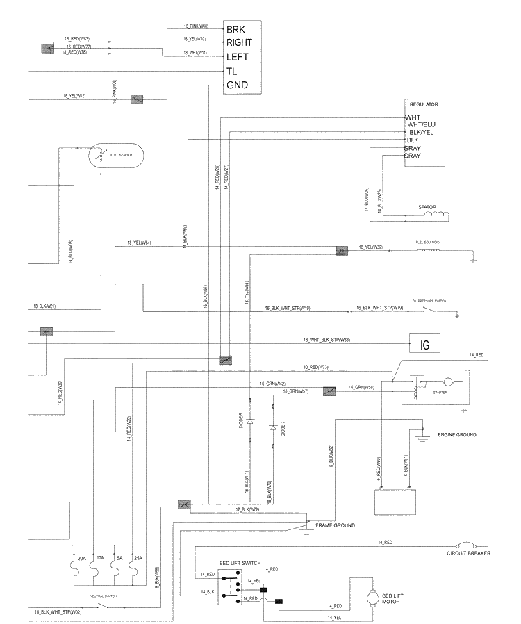 Wiring - Gasoline Vehicles Diagram and Parts List for HUV4420G 2006-11 Husqvarna Lawn Tractor