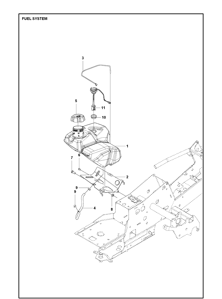 Fuel System Diagram and Parts List for R316TX  Husqvarna Lawn Mower