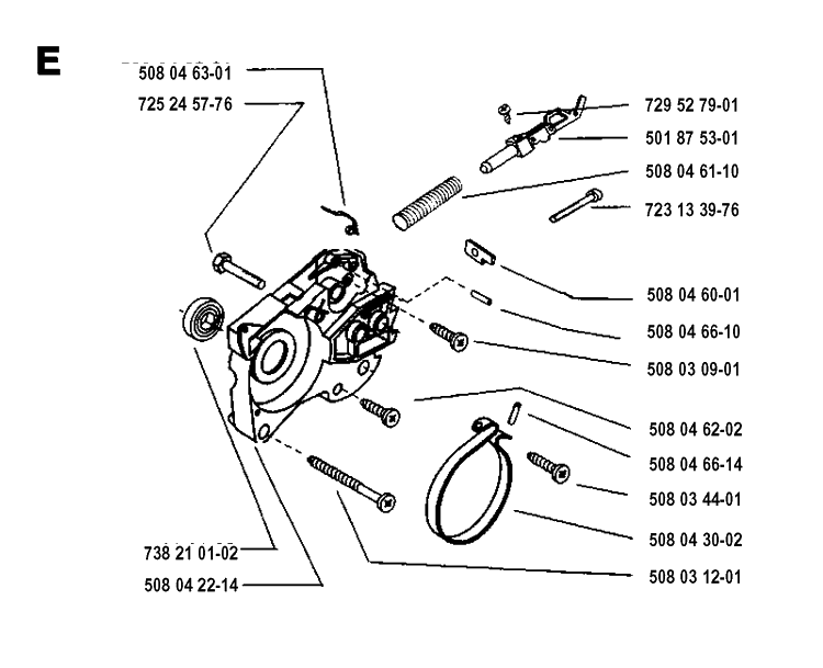 Chain Brake Diagram and Parts List for 1600 19953600001-Current Husqvarna Chainsaw