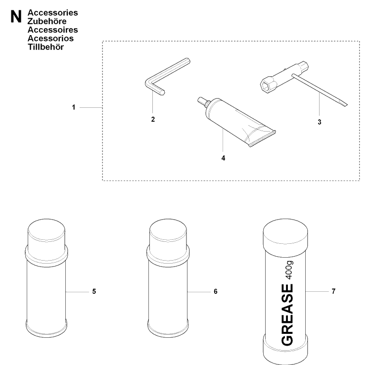 Accessories Diagram and Parts List for 326HD60 (X-SERIES)(20082200001-20090900000) Husqvarna Hedge Trimmer