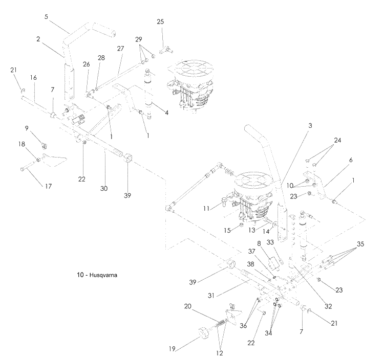 Steering Diagram and Parts List for LZF5227 (966956701)(2008-06) Husqvarna Lawn Mower