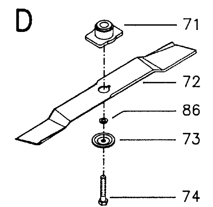 Cutting Equipment Diagram and Parts List for 47RC ROYAL Husqvarna Lawn Mower
