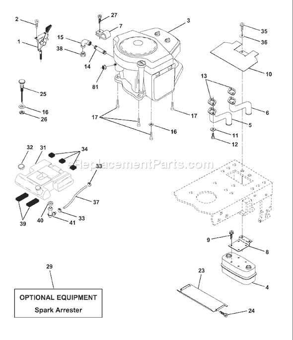 Page E Diagram and Parts List for YTH190 (954001972A) (1995-03) Husqvarna Lawn Tractor