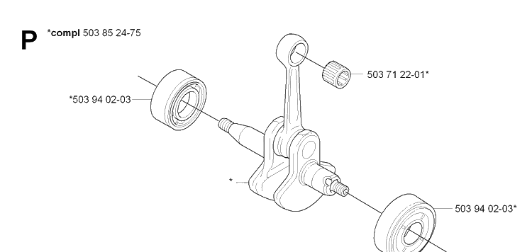 Crankshaft Diagram and Parts List for 325HDA65 (X-SERIES)(20070100001-20090900000) Husqvarna Hedge Trimmer